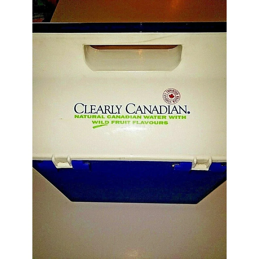 Clearly Canadian Lunch Box Radio Vintage Collectible Rare Blue White Am/Fm